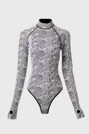 2mm前拉链美背比基尼湿衣 墨班影迷彩