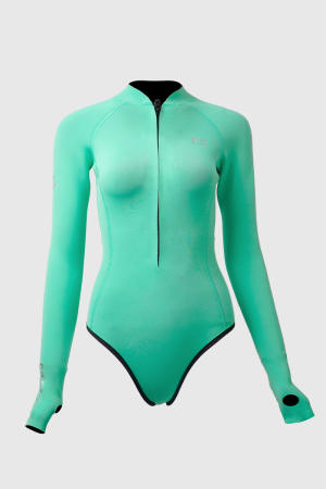 2mm前拉链美背比基尼湿衣 薄荷绿