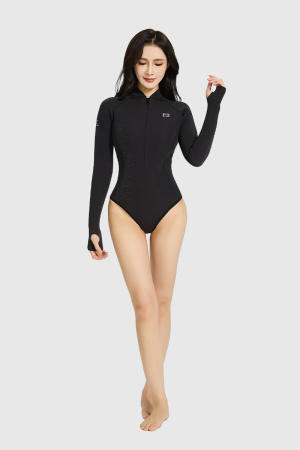 2mm前拉链比基尼湿衣-标准款 幽银缕