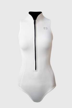 2mm金典系列无袖比基尼湿衣 珍珠白