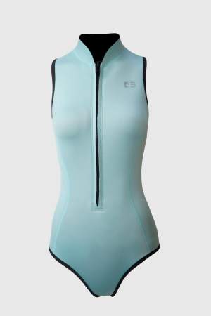 2mm金典系列无袖比基尼湿衣 松石蓝